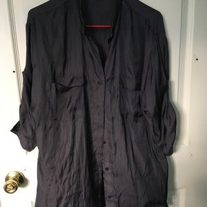 Long sleeve silky blouse